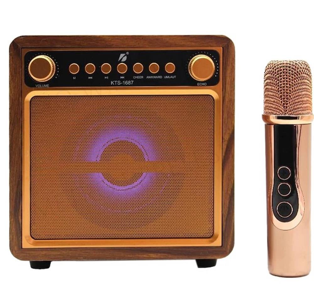 İKARAOKE BOX Bluetooth Hoparlör Porfesyonel Kablosuz Mikrofon Müzik Seti KTS 1687