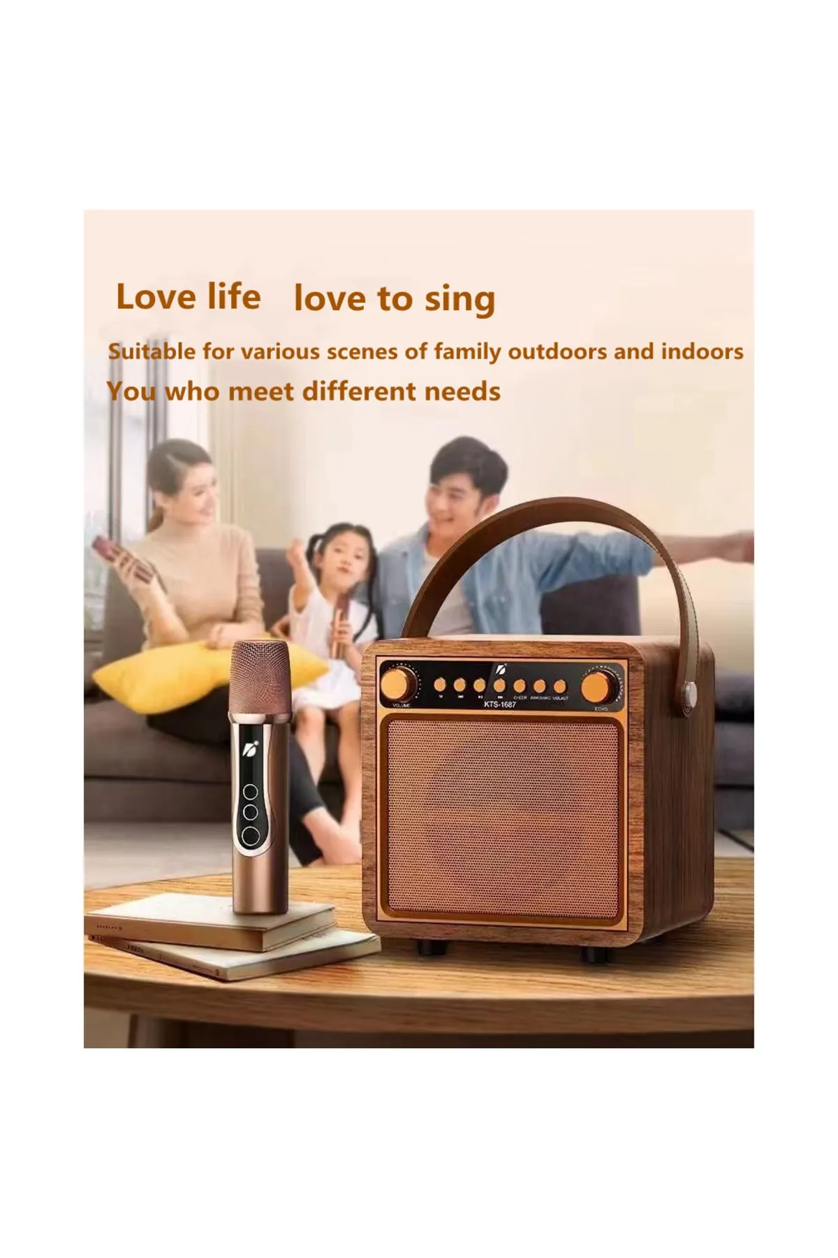 İKARAOKE BOX Bluetooth Hoparlör Porfesyonel Kablosuz Mikrofon Müzik Seti KTS 1687