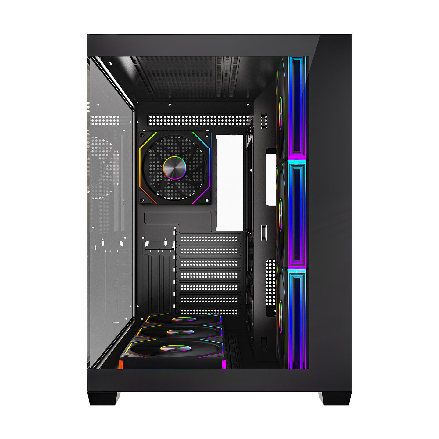 Rampage ARES V2 Temperli Camlı Siyah 7*12cm ARGB Pwm Fan + Kumanda ATX Mid-T Gaming Oyuncu Kasası (Outlet)